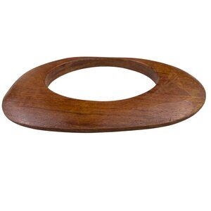 Mahogany Unisex Brown Wood Bangle Bracelet Modern Design One Size Fits Most